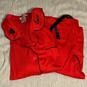 Women’s Long Sleeve Pajamas - Red - Size XL